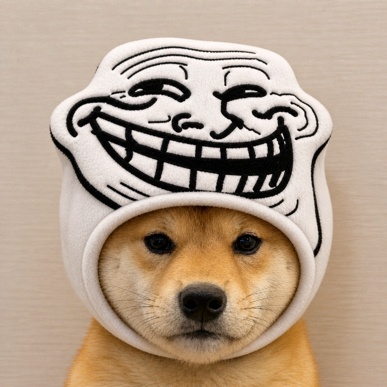 Dog with Troll Hat